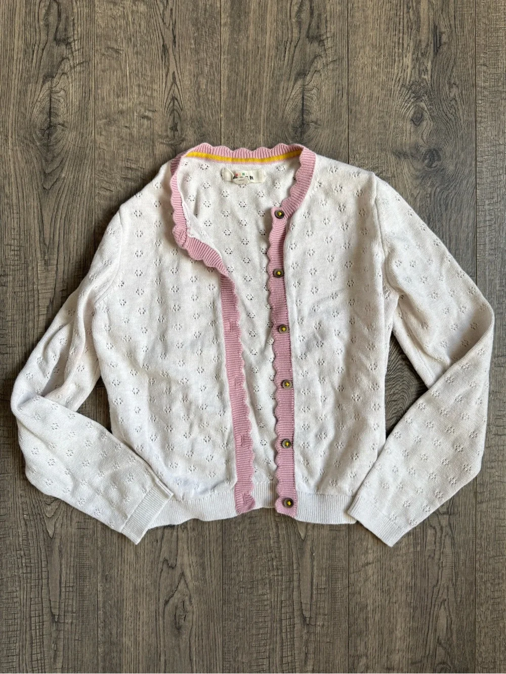 Mini Boden Girls Everyday Scalloped Cardigan- Size 11-12